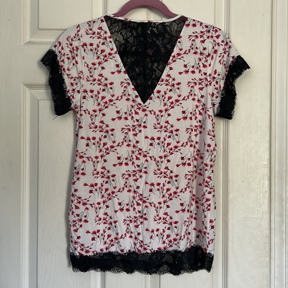 Soma size XS Floral print lace trim pajama top - Picture 2 of 5